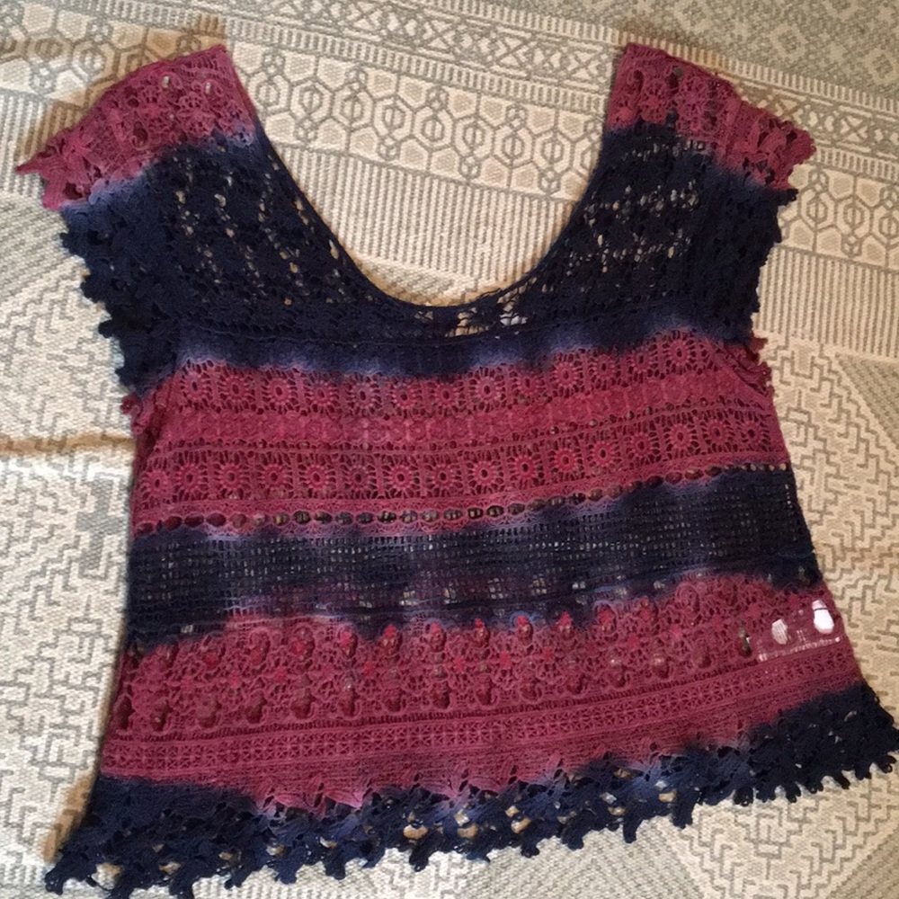 Urban Outfitters Ecote sz L Crochet Lace top